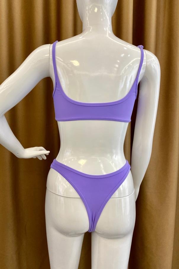 Premium Solid Scoop-Neck Bikini Set