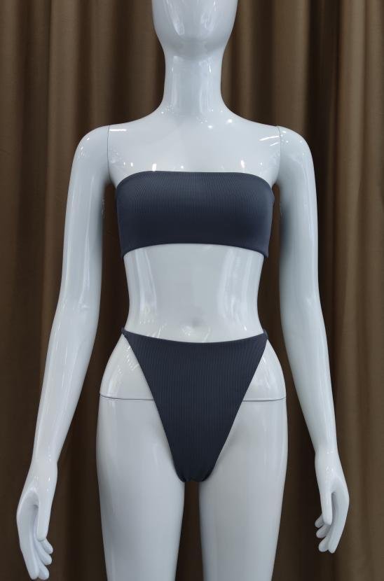Premium Ribbed Bandeau Bikini Set