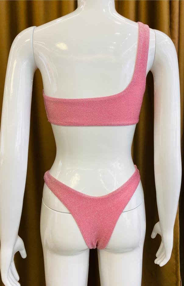 Premium Shimmer One-Shoulder Bikini Set