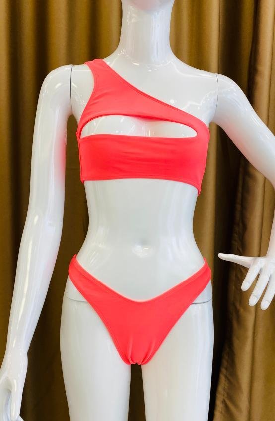 Premium Asymmetric One-Shoulder Cutout Bikini
