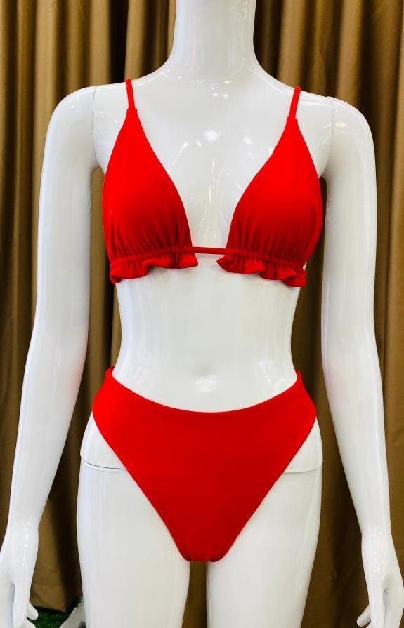 Premium Red Ruffle Bikini Set