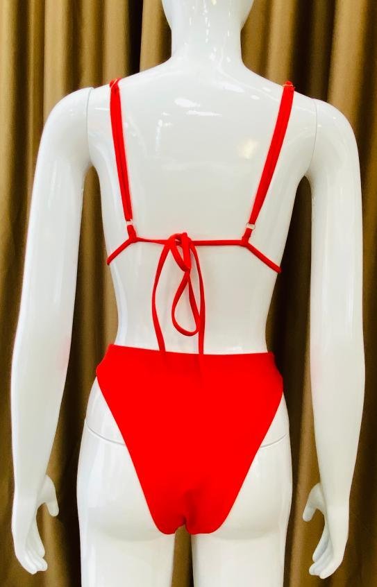 Premium Red Ruffle Bikini Set