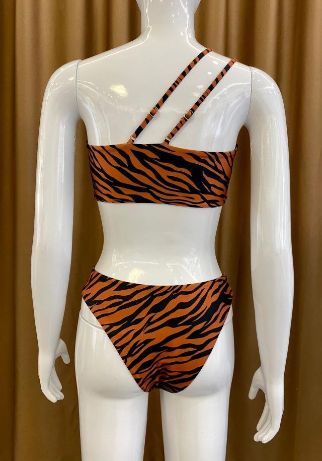 Premium Tiger Print Two-Piece Bikini Set