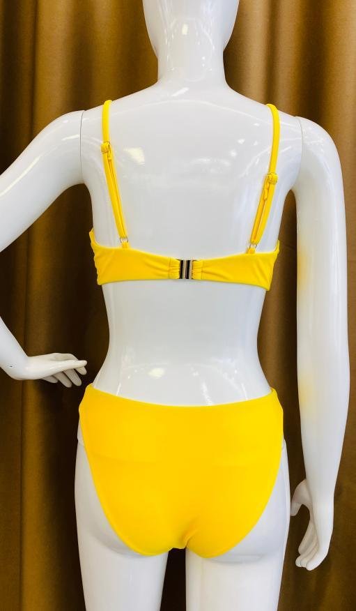 Premium Yellow Tie-Front Bikini Set