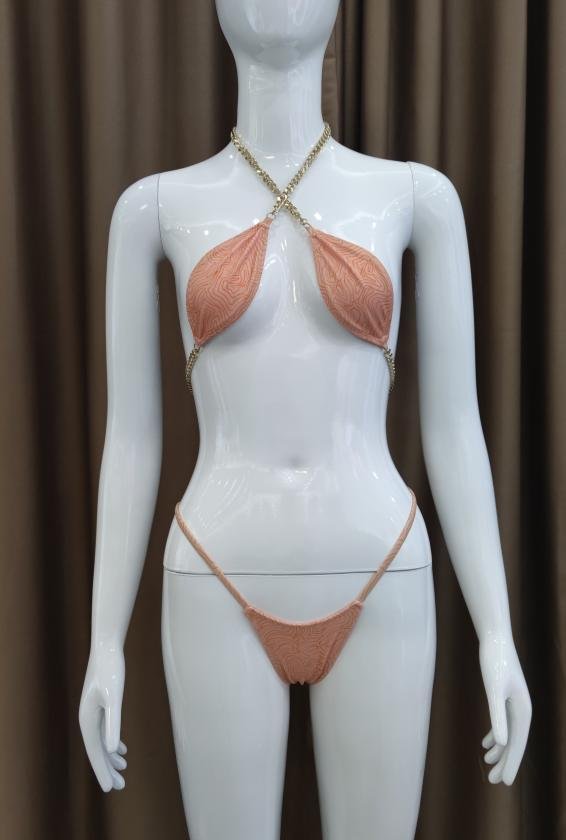 Chain-Linked Textured Micro Bikini Set