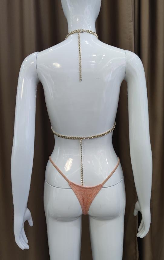 Chain-Linked Textured Micro Bikini Set