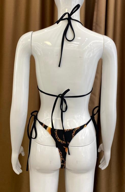 Premium Chain Print Halter Bikini Set