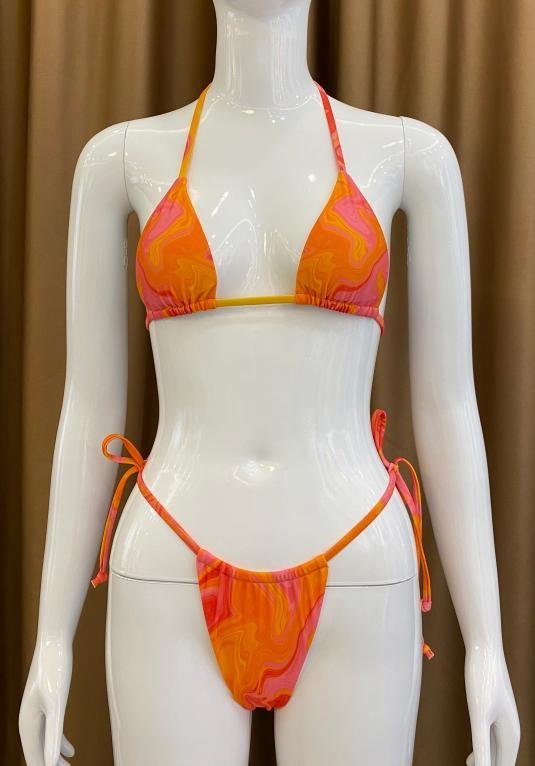 Premium Marbled Halter Bikini Set