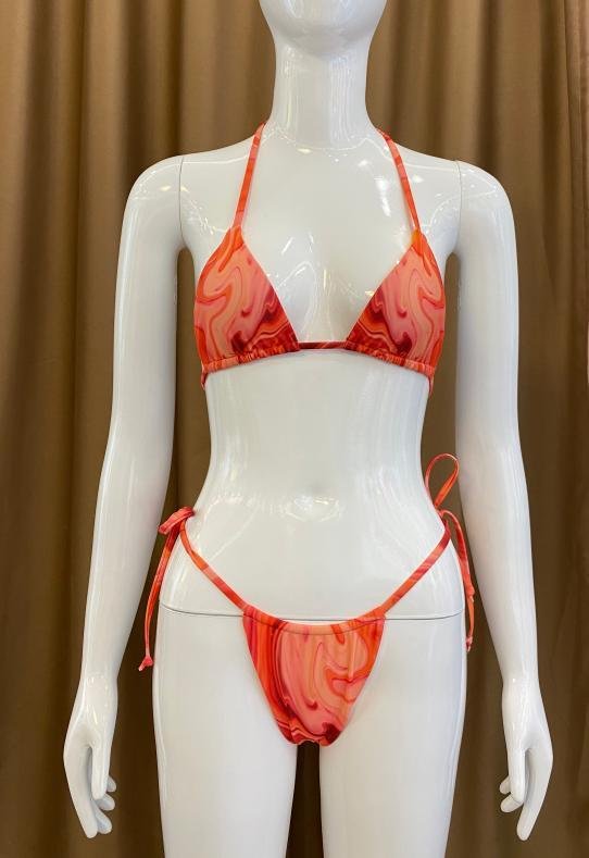 Premium Marbled Halter Bikini Set