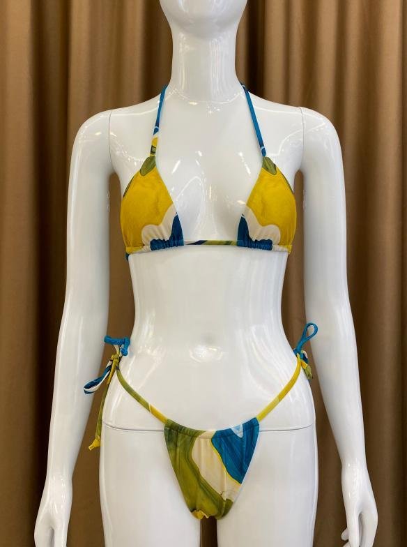 Premium Abstract Print Halter Bikini Set