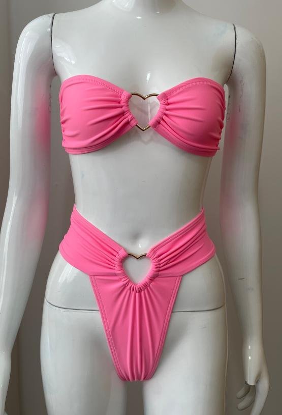 Premium Heart-Hardware Two-Piece Swimwear