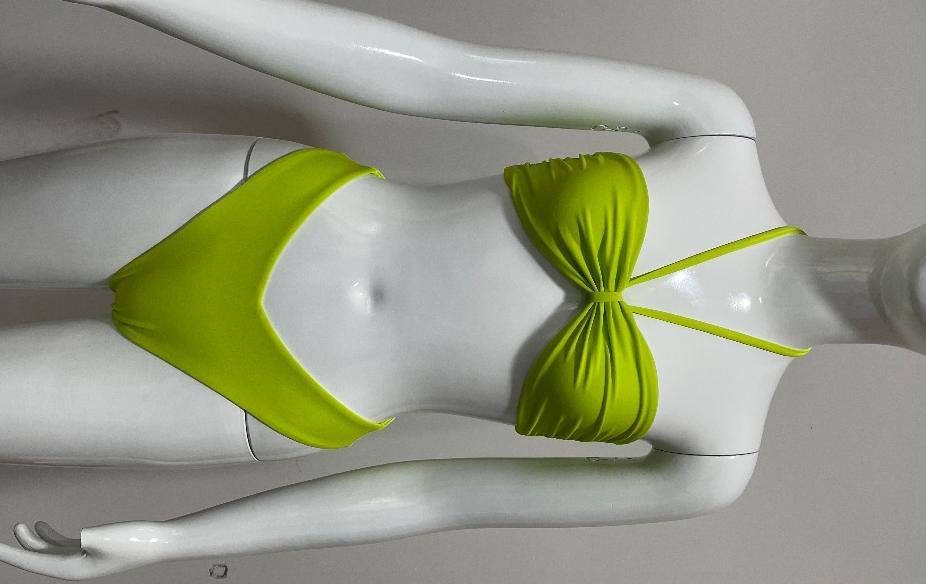 Premium Lime Green Ruched Halter Bikini Set
