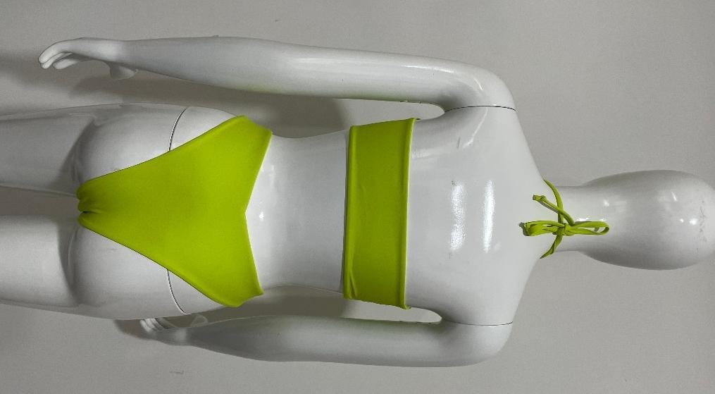 Premium Lime Green Ruched Halter Bikini Set