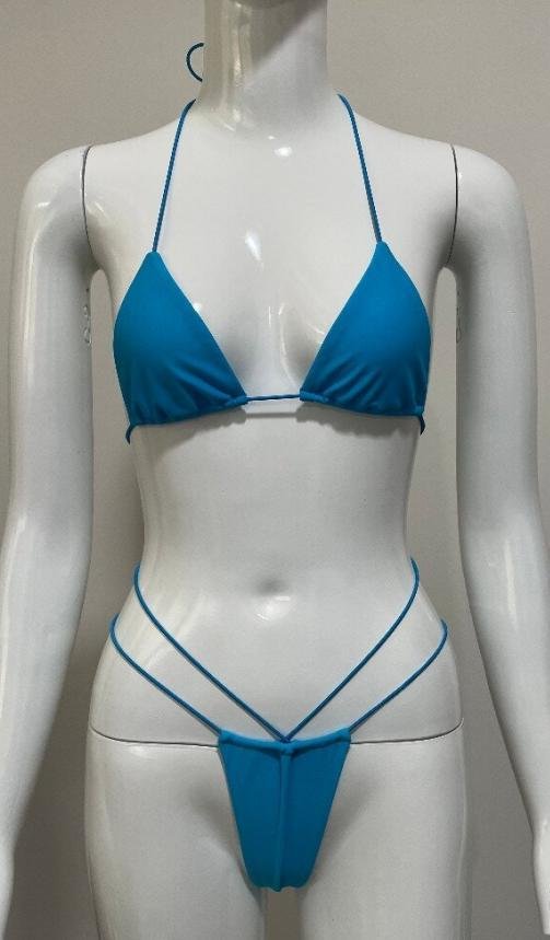Premium Teal Triangle String Bikini