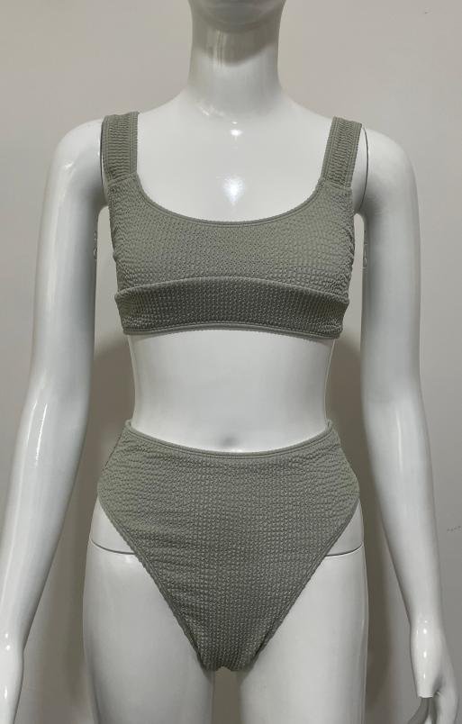 Premium Textured High-Waist Two-Piece Swimsuit
