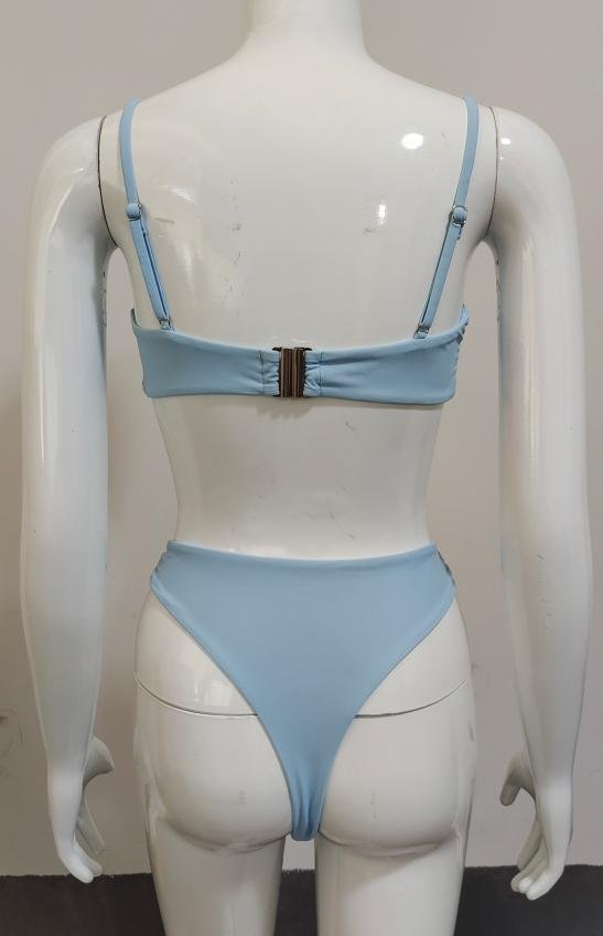 Premium Powder Blue Ring-Detail Bikini Set