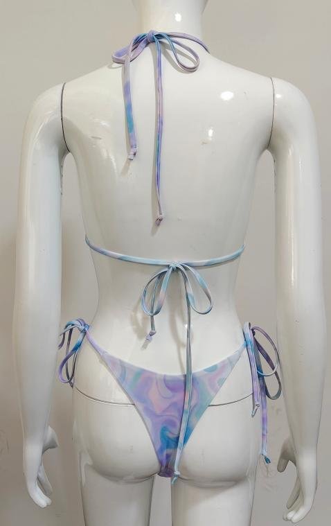 Premium Iridescent Swirl Halter Bikini Set