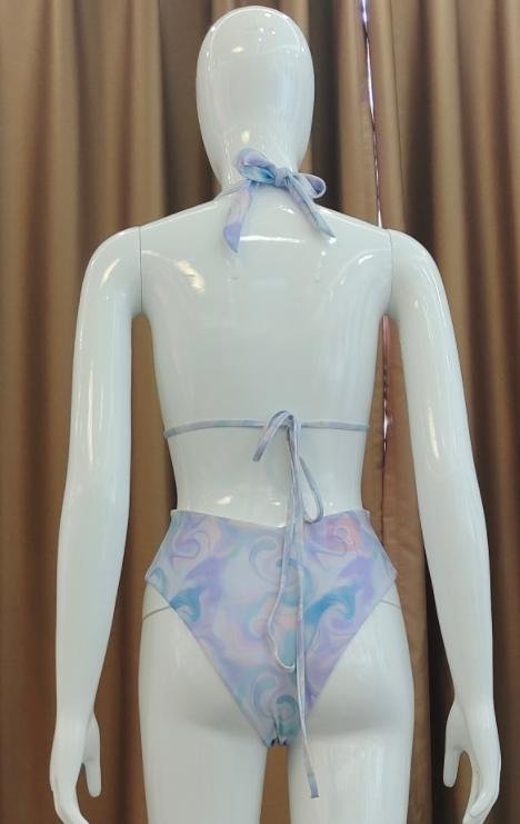 Premium Pastel Swirl Halter Bikini Set