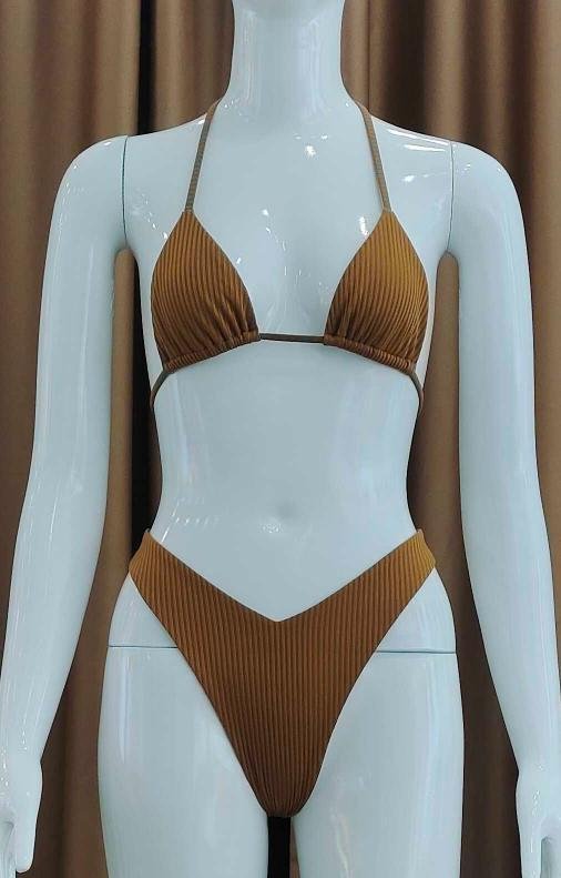 Premium Ribbed Triangle Bikini Set