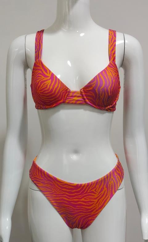 Premium Zebra Print Underwire Bikini Set
