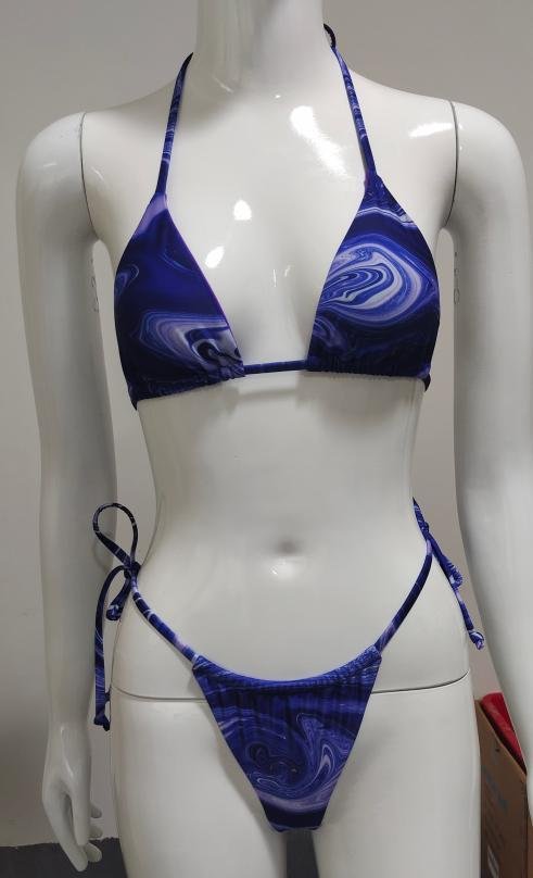 Premium Swirl Print Halter Bikini Set