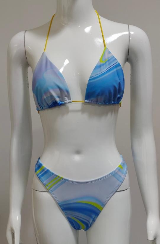 Premium Abstract Wave Halter Bikini Set