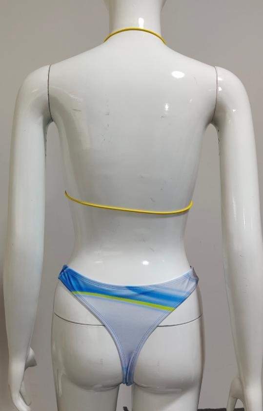 Premium Abstract Wave Halter Bikini Set