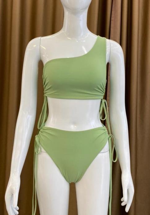 Premium Asymmetric One-Shoulder Ruched Bikini Set
