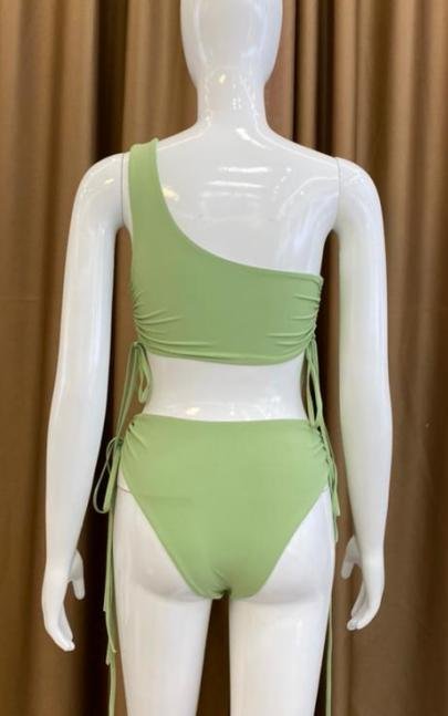 Premium Asymmetric One-Shoulder Ruched Bikini Set