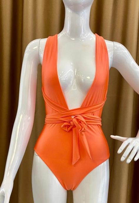 Premium Plunge Wrap One-Piece Swimsuit