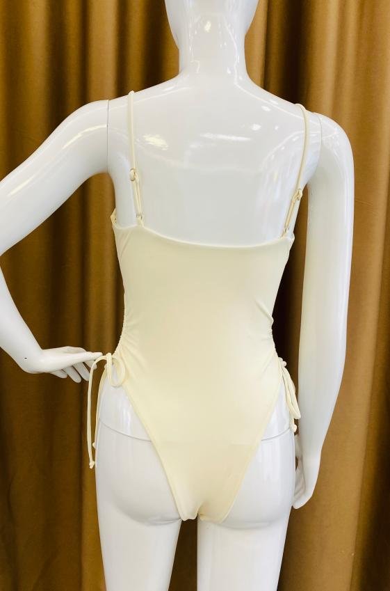 Premium Cream Cut-Out One-Piece Swimsuit