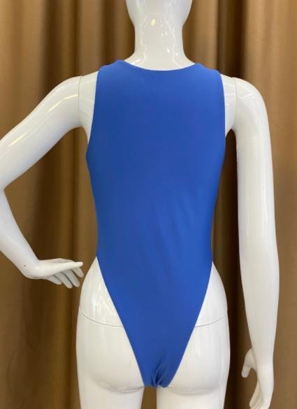 Premium Zip-Front Colorblock One-Piece Swimsuit