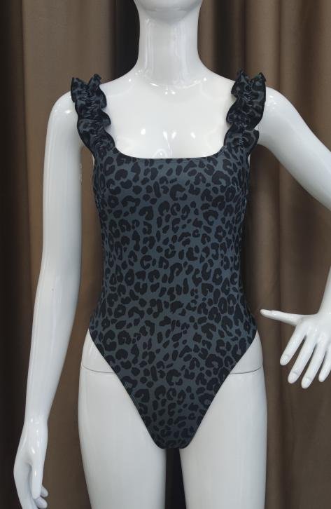 Premium Ruffled Leopard One-Piece Swimsuit