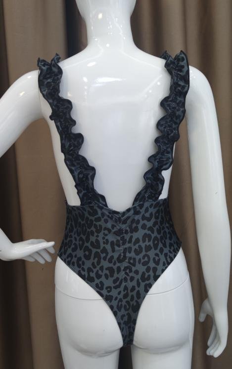 Premium Ruffled Leopard One-Piece Swimsuit