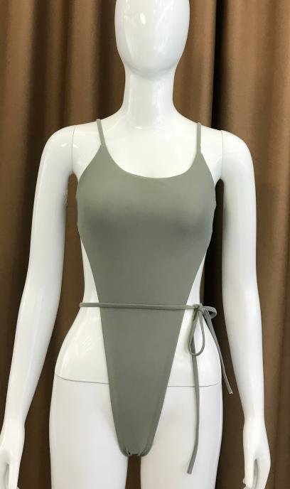 Premium Sage Green Monokini with Gold Hardware