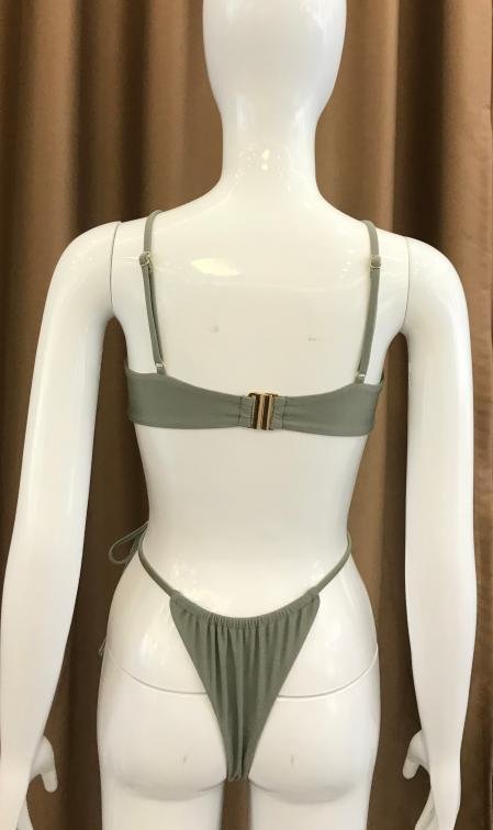 Premium Sage Green Monokini with Gold Hardware