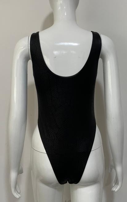 Premium Textured Black One-Piece Swimsuit