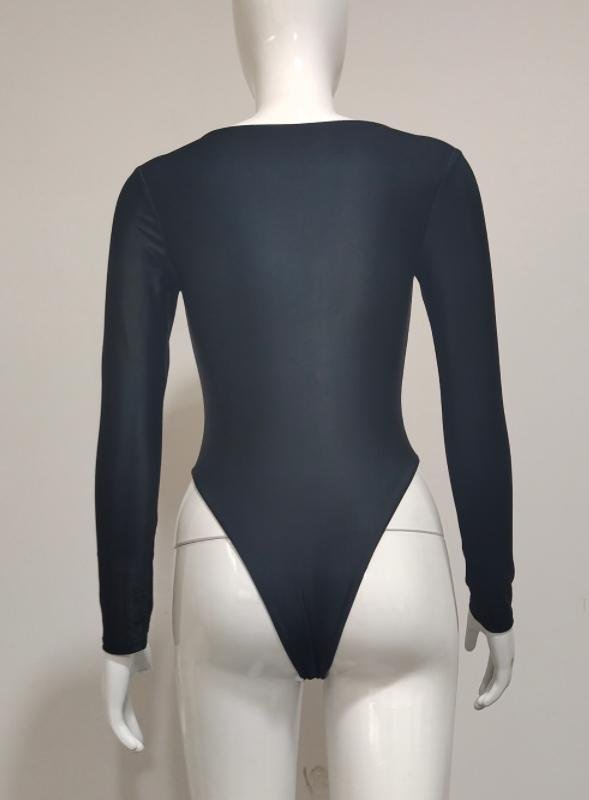 Premium Long-Sleeve V-Neck One-Piece Swimsuit