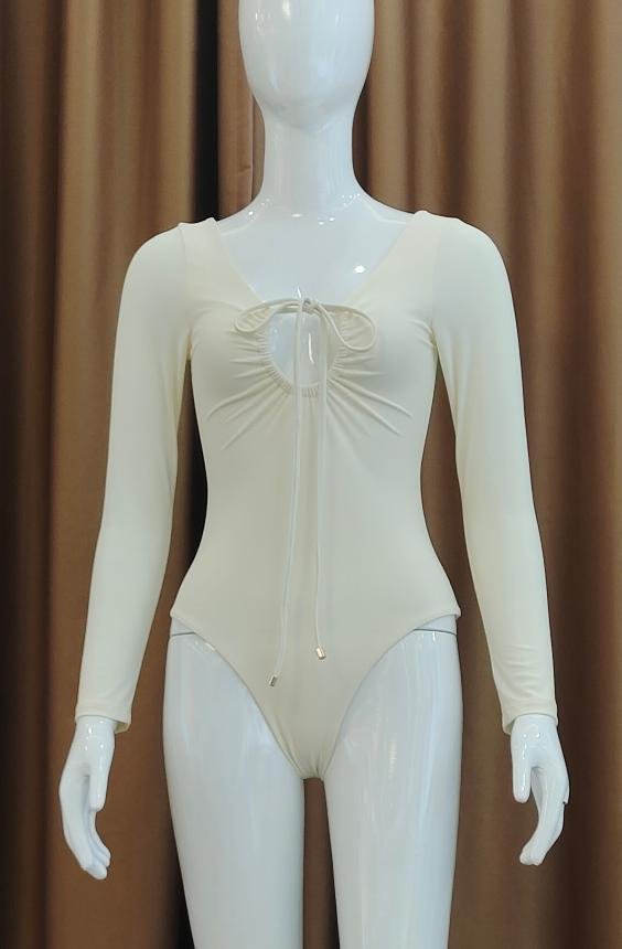 Premium Long-Sleeve Lace-Up One-Piece Swimsuit