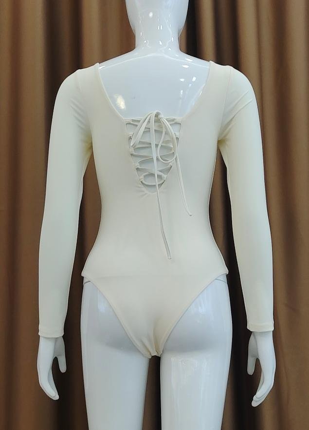 Premium Long-Sleeve Lace-Up One-Piece Swimsuit