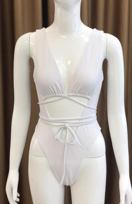 Premium Plunge Wrap-Front One-Piece Swimsuit