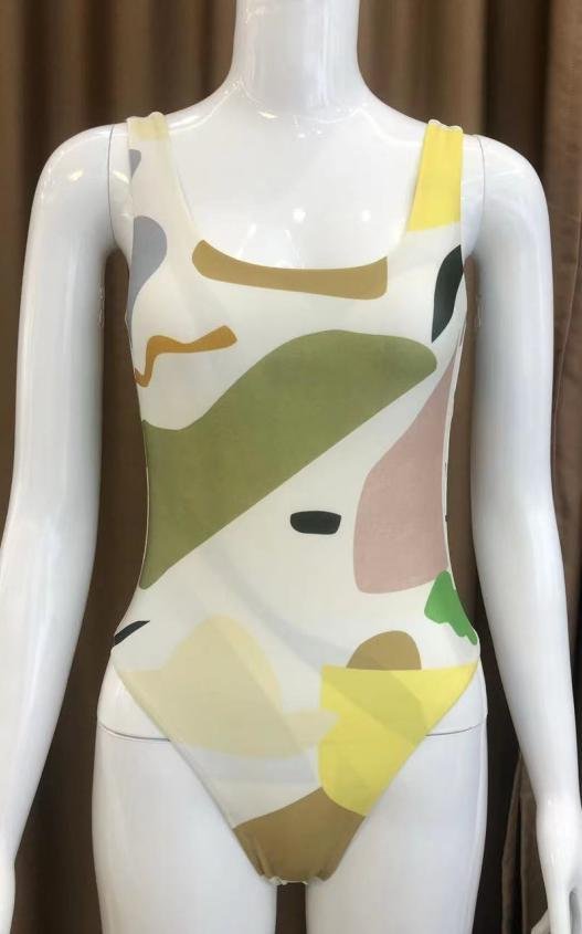 Abstract Camo Sculpted One-Piece Swimsuit