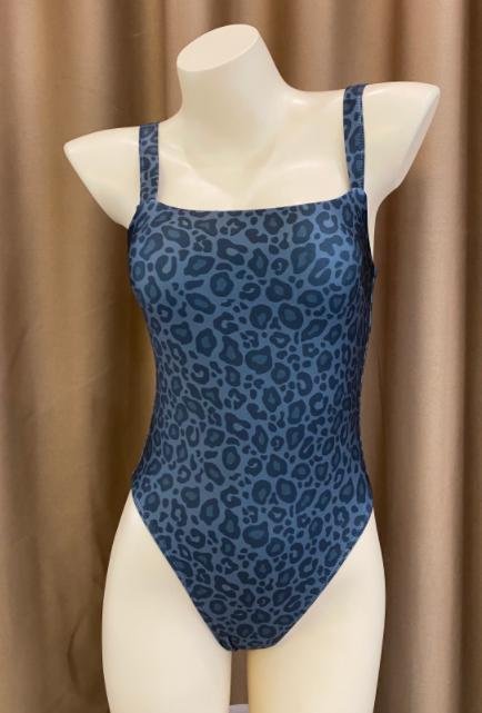 Premium Blue Leopard One-Piece Swimsuit