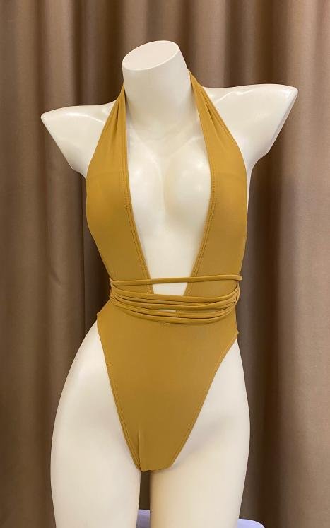 Luxury Halter Wrap One-Piece Swimsuit
