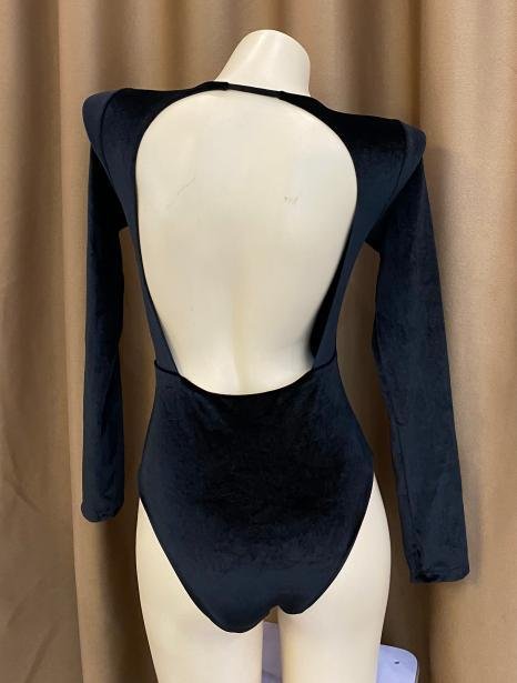 Premium Long-Sleeve Velvet One-Piece Swimsuit