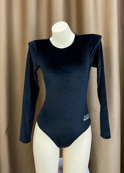 Premium Long-Sleeve Velvet One-Piece Swimsuit