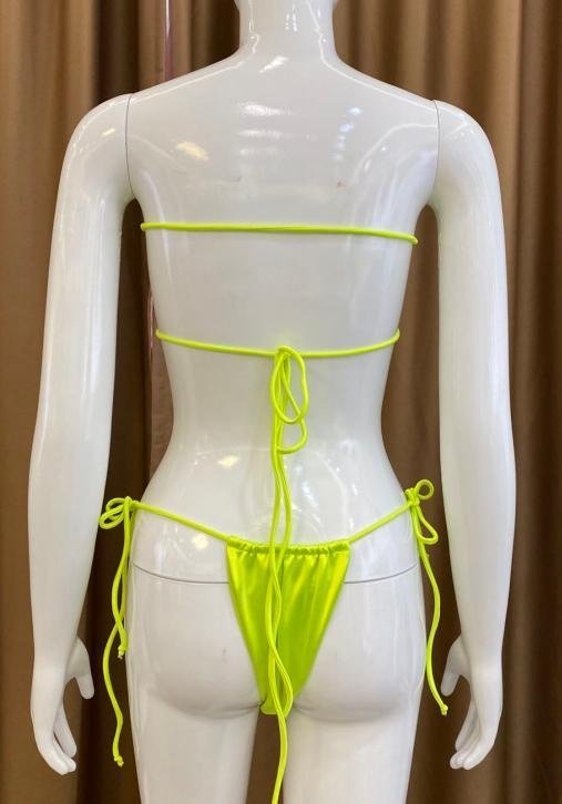 Premium Neon Lime Halter Bikini Set