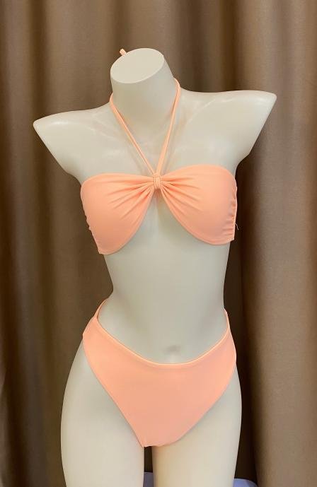 Premium Peach Halter Bikini Set