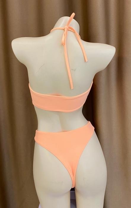 Premium Peach Halter Bikini Set