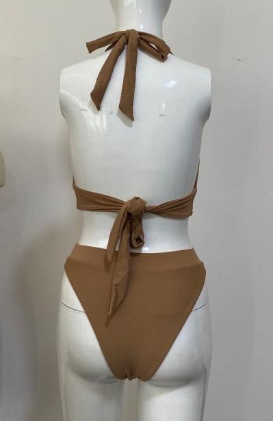 Premium Matte Bronze Halter Bikini Set